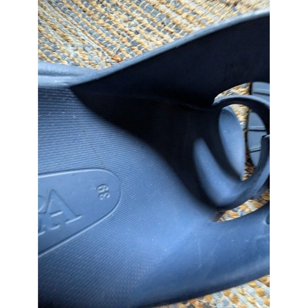 Zara Blue Double Buckle Slide Sandals 38/7.5 Minimalist Resort Athleisure Ergono